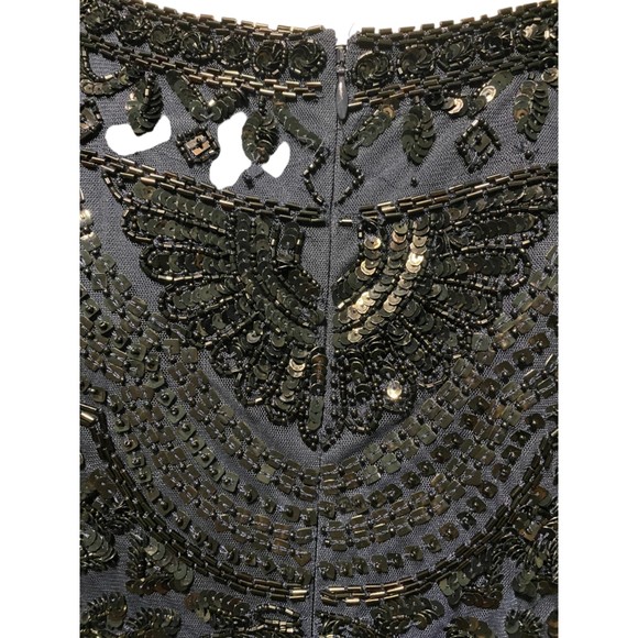 ADRIANNA PAPELL Black Maxi Dress w/Beaded Bodice Size 8 - Picture 8 of 13